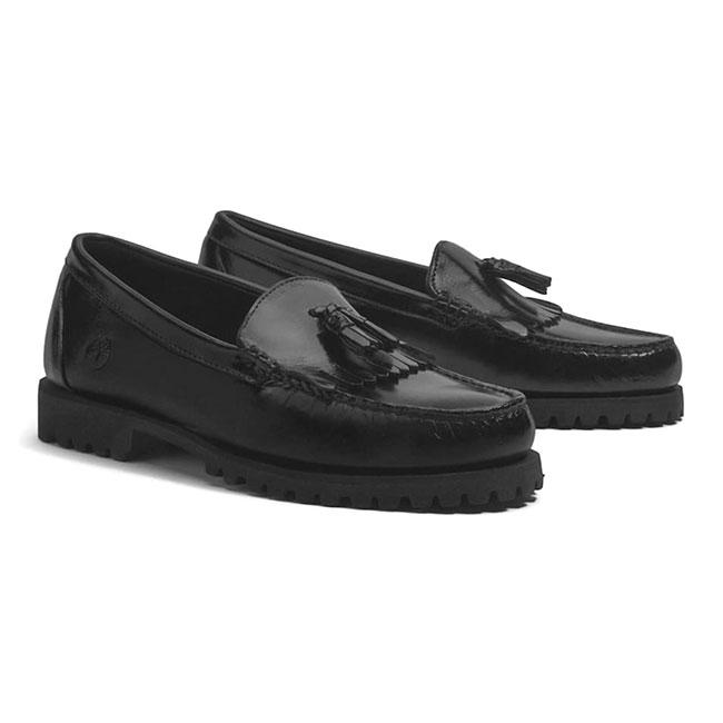 Timberland ティンバーランド オーセンティック レザーローファー A2MSCW02 黒 ブラック タッセル メンズの画像