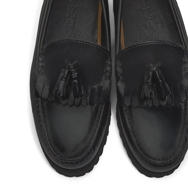 Timberland ティンバーランド オーセンティック レザーローファー A2MSCW02 黒 ブラック タッセル メンズの画像