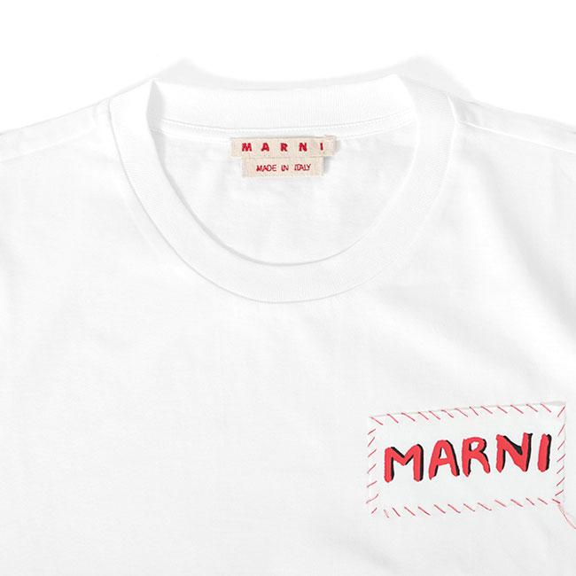 MARNI マルニ パッチワーク ロゴTシャツ HUMU0198X0 UTC017 白