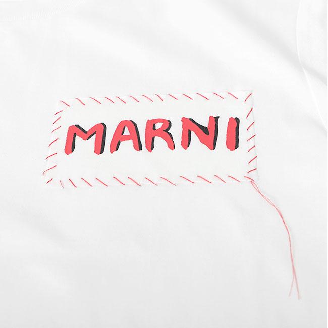MARNI マルニ パッチワーク ロゴTシャツ HUMU0198X0 UTC017 白 MARNI マルニ パッチワーク ロゴTシャツ HUMU0198X0 UTC017 白