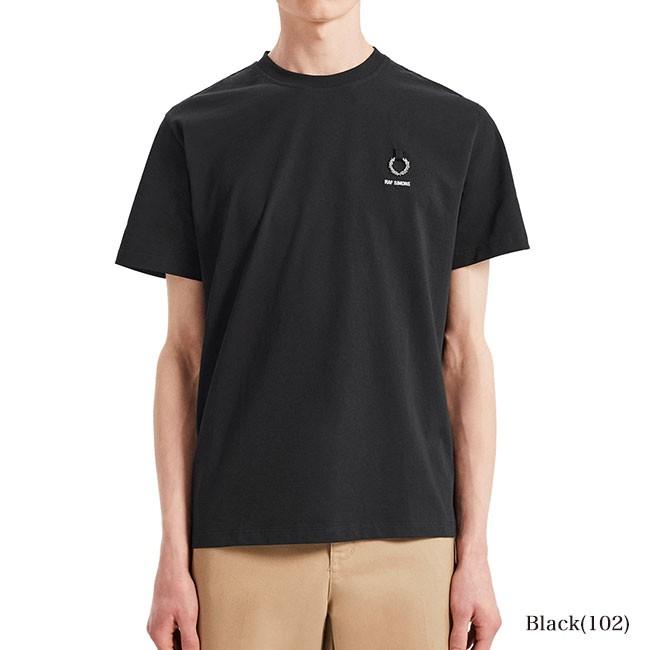 美品 FREDPERRY RAFSIMONS ロゴパッチ リラックスTシャツ S FRED PERRY Fred Perry by RAF SIMONS フレッドペリー