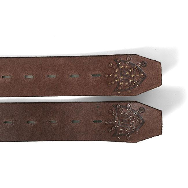 HTC ミリオンスタッズ スワロフスキー ベルト 5連 本革 ヌメ革 ベージュ HTC ミリオンスタッズ スワロフスキー ベルト 5連 本革 ヌメ革