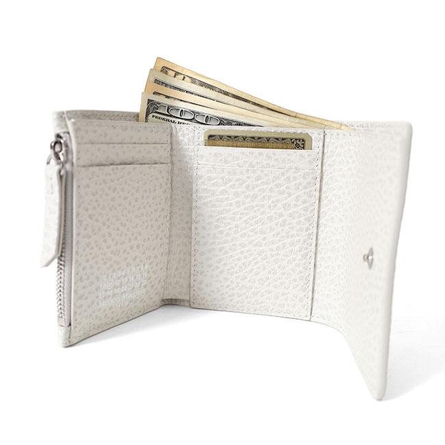 Maison Margiela メゾンマルジェラ グレインレザー 三つ折り 財布 SA3UI0010 P4455 白 ホワイト ウォレット ギフト プレゼントの画像