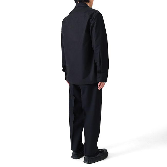 JIL SANDER ジルサンダー ポリエステルギャバジン テーパードパンツ J21KA0012 J70001 スラックス 黒 ブラック メンズの画像