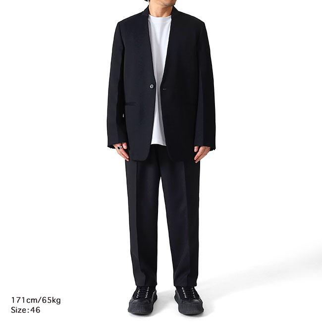 JIL SANDER ジルサンダー ポリエステルギャバジン テーパードパンツ J21KA0012 J70001 スラックス 黒 ブラック メンズの画像