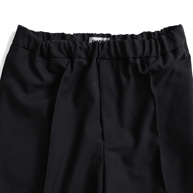 JIL SANDER ジルサンダー ポリエステルギャバジン テーパードパンツ J21KA0012 J70001 スラックス 黒 ブラック メンズの画像