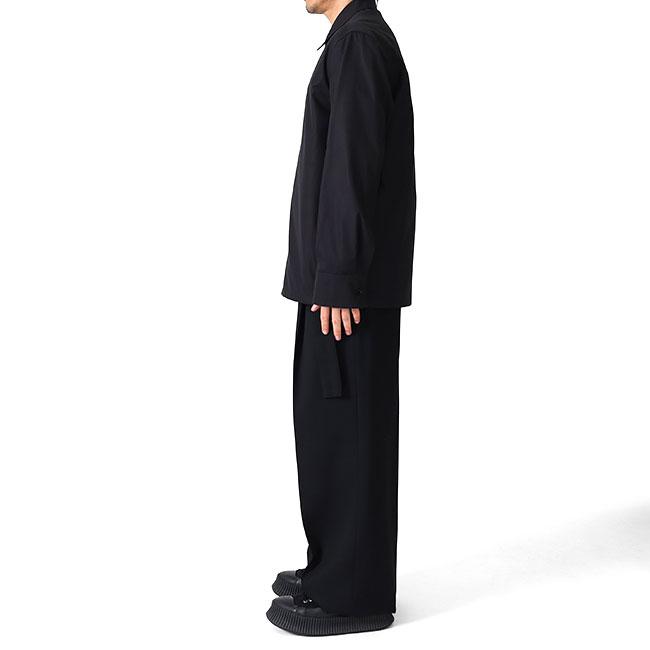 [TIME SALE] JIL SANDER ジルサンダー ウールギャバジン リングベルト付き ワイドパンツ J22KA0272 J40002 スラックス 黒 ブラック メンズの画像