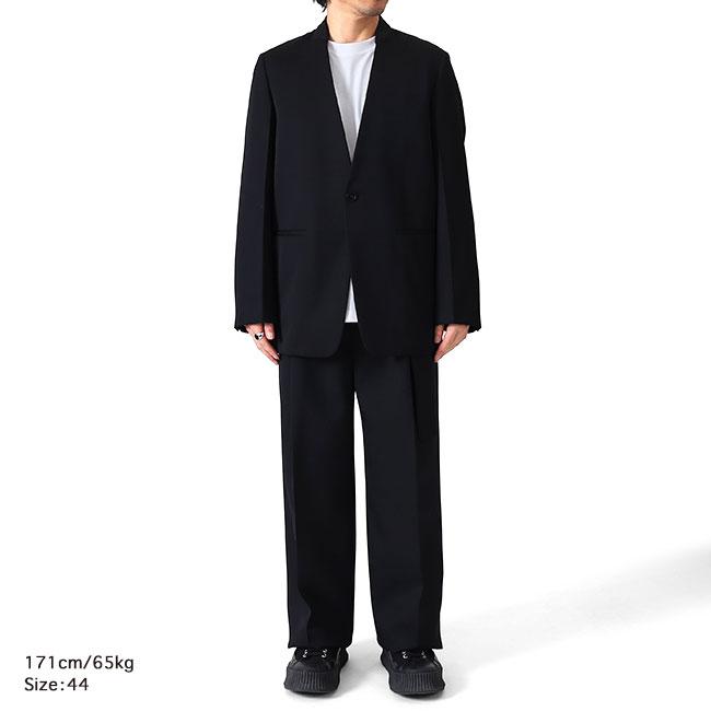 [TIME SALE] JIL SANDER ジルサンダー ウールギャバジン リングベルト付き ワイドパンツ J22KA0272 J40002 スラックス 黒 ブラック メンズの画像