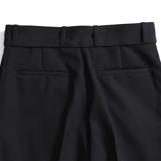 [TIME SALE] JIL SANDER ジルサンダー ウールギャバジン リングベルト付き ワイドパンツ J22KA0272 J40002 スラックス 黒 ブラック メンズの画像