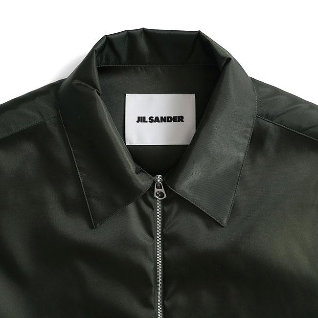 [TIME SALE] JIL SANDER ジルサンダー ナイロンツイル ジップ シャツジャケット J22DL0301 J70147 オリーブ カーキ メンズの画像