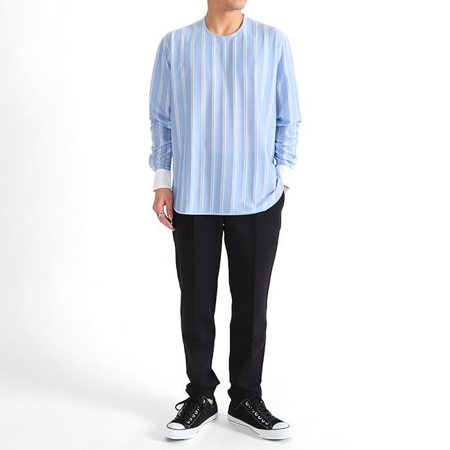 レインメーカー カフス付き ストライプ ロングテールシャツ　3 レインメーカー カフス付き ストライプ ロングテールシャツ 3