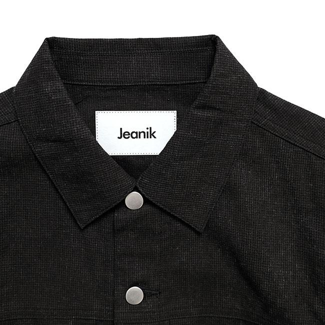 Jeanik ジーニック 2nd セカンドタイプ 千鳥チェック リネンジャケット JEANIK0102-CH 麻 Gジャン型 メンズの画像