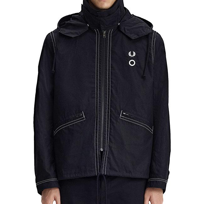 FRED PERRY X CRAIG GREEN フレッドペリー クレイググリーン ワックスコットン フード付き ジャケット SJ2115 黒 ブラック コラボ メンズの画像