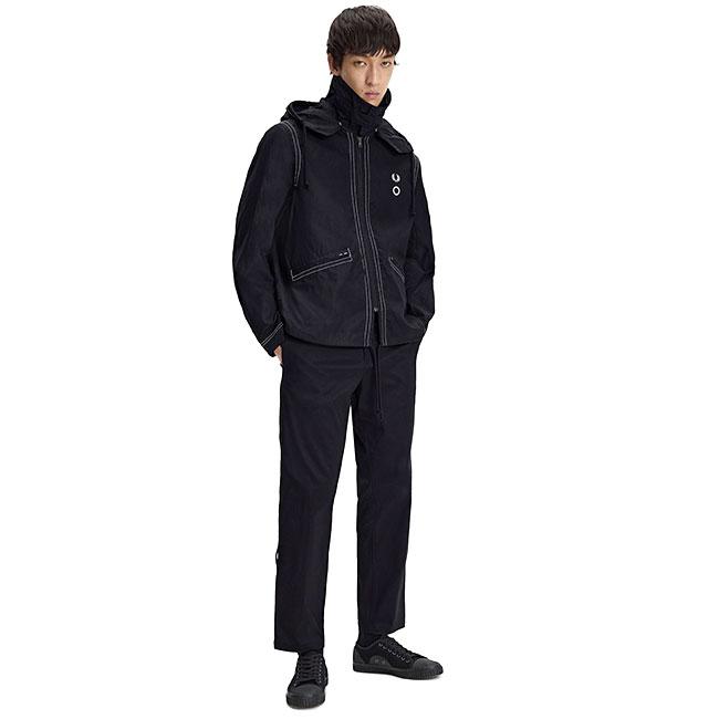 FRED PERRY X CRAIG GREEN フレッドペリー クレイググリーン ワックスコットン フード付き ジャケット SJ2115 黒 ブラック コラボ メンズの画像