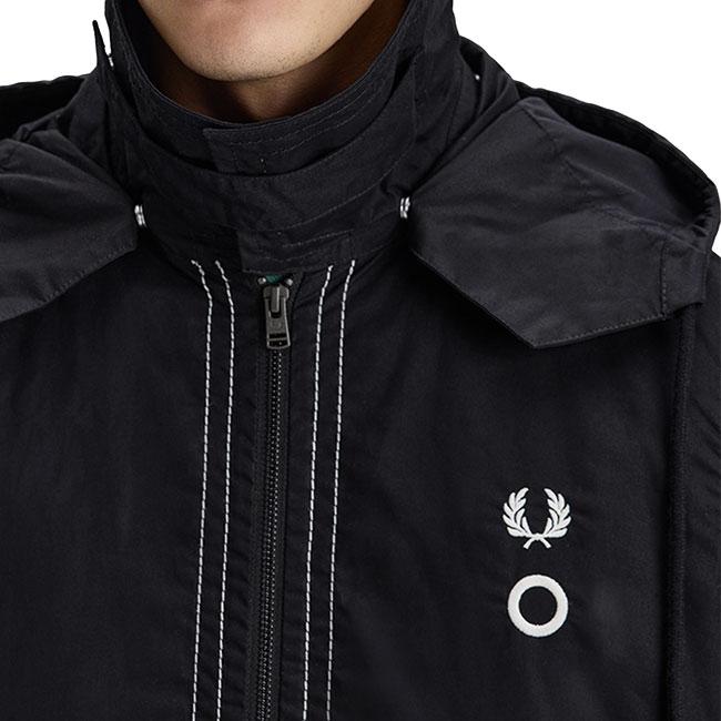 FRED PERRY X CRAIG GREEN フレッドペリー クレイググリーン ワックスコットン フード付き ジャケット SJ2115 黒 ブラック コラボ メンズの画像