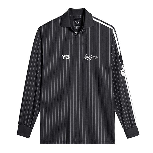 Y-3 ワイスリー ストライプ オーバーサイズ フットボールシャツ KS7574