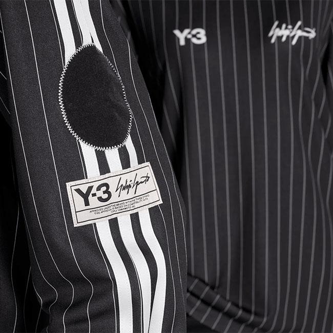 Y-3 ワイスリー ストライプ オーバーサイズ フットボールシャツ KS7574 黒 長袖ポロシャツ サッカーシャツ メンズ_8