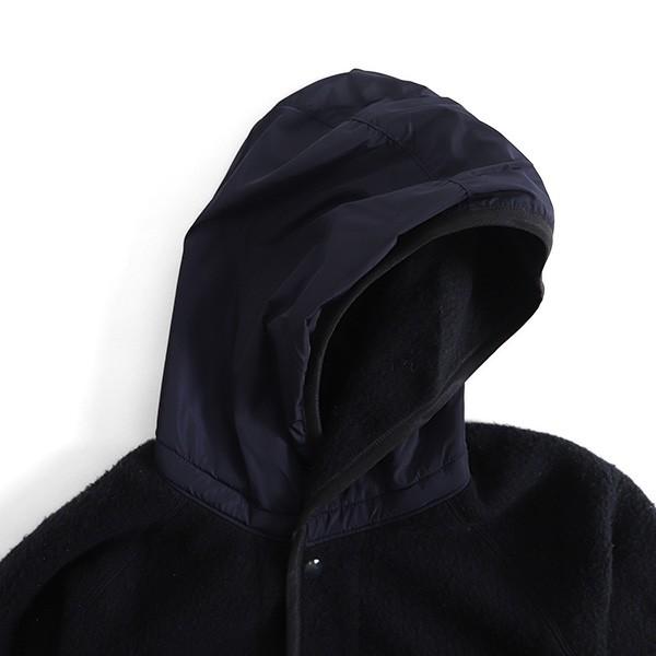 ゼロエイトサーカス パーカー プルオーバー 長袖 ボア 1 黒 08sircus [SALE] 08sircus 08サーカス ウールボアパーカー S18AW-BL07
