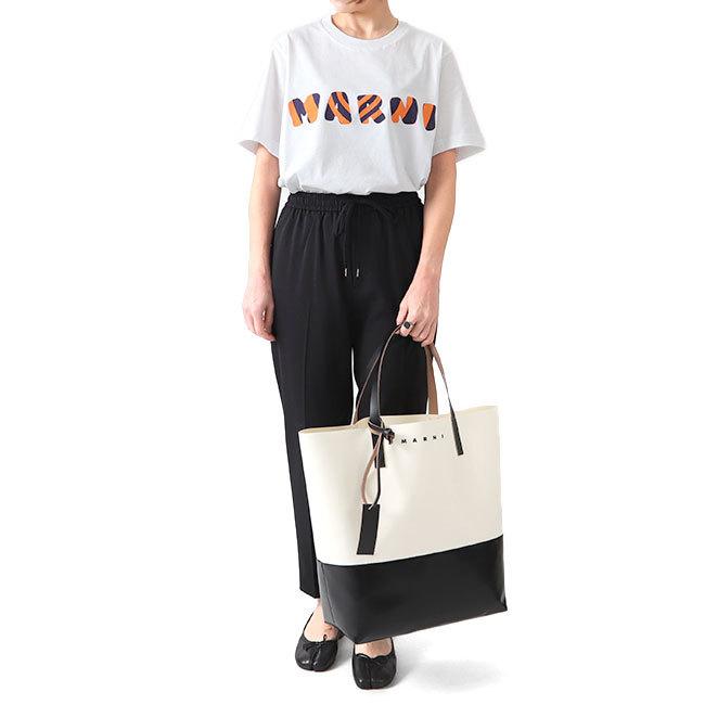 MARNI マルニ PVC レザー 2トーン ロゴ トートバッグ SHMQ0037A0 P3572
