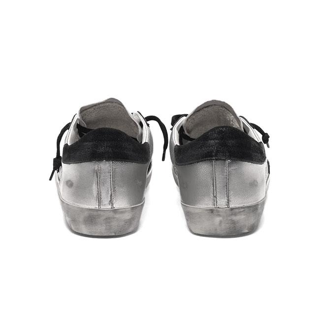 Golden Goose ゴールデングース スーパースター シルバーメタリック レザースニーカー GMF00101.F000312.60246 シューズ メンズの画像