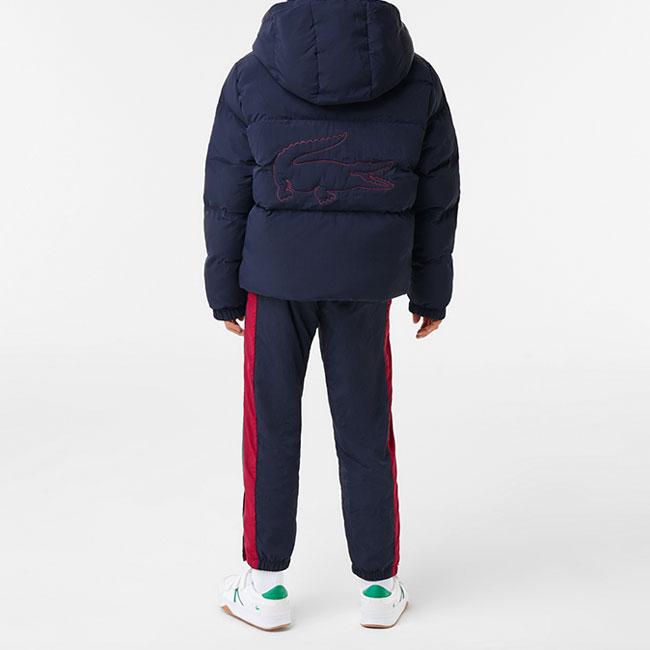 Lacoste ラコステ バックステッチロゴ フード付き ダウンジャケット