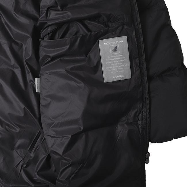 美品　ジムフレックス　最高峰ホワイトグース　フード付ロングダウンコート　ネイビー GYMPHLEX（ジムフレックス） ホワイトグース フード付き ダウンコート