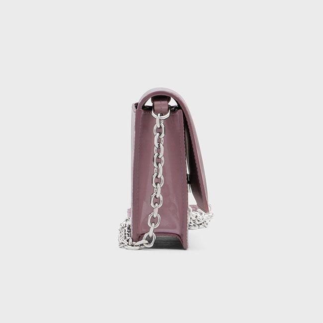 Maison Margiela メゾンマルジェラ 4ステッチ チェーンウォレット SA3UI0008 P7552 ピンク 長財布 ショルダーポーチ ギフト プレゼントの画像