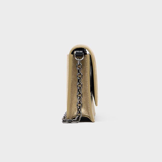 Maison Margiela メゾンマルジェラ 4ステッチ チェーンウォレット SA3UI0008 P7453 ゴールド 金 長財布 ショルダーポーチ ギフト プレゼントの画像
