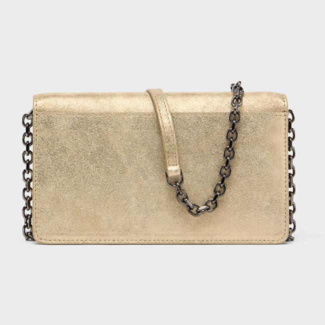 Maison Margiela メゾンマルジェラ 4ステッチ チェーンウォレット SA3UI0008 P7453 ゴールド 金 長財布 ショルダーポーチ ギフト プレゼントの画像