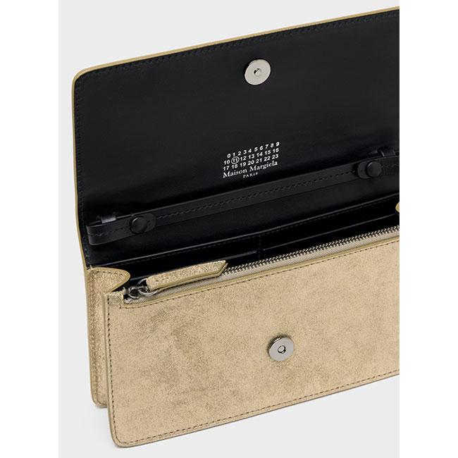 Maison Margiela メゾンマルジェラ 4ステッチ チェーンウォレット SA3UI0008 P7453 ゴールド 金 長財布 ショルダーポーチ ギフト プレゼントの画像