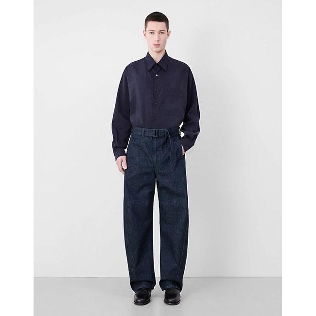 LEMAIRE ルメール インディゴデニム ツイスト ベルテッドパンツ LEMAIRE ルメール インディゴデニム ツイスト ベルテッドパンツ