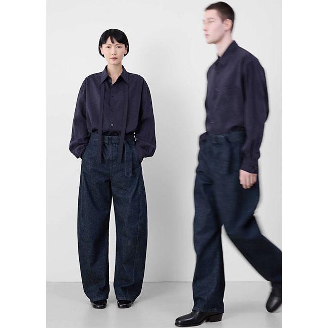LEMAIRE ルメール インディゴデニム ツイスト ベルテッドパンツ LEMAIRE ルメール インディゴデニム ツイスト ベルテッドパンツ