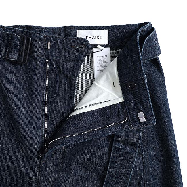 LEMAIRE ルメール インディゴデニム ツイスト ベルテッドパンツ LEMAIRE ルメール インディゴデニム ツイスト ベルテッドパンツ
