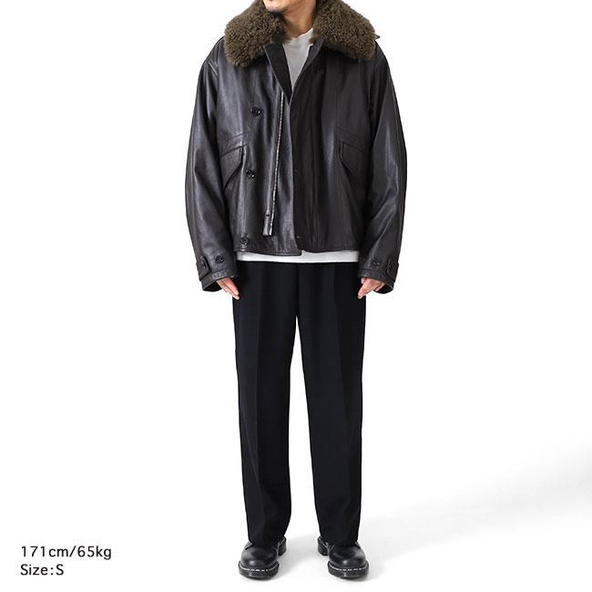 LEMAIRE ルメール シアリング レザー フライトジャケット OW1101 LEMAIRE ルメール シアリング レザー フライトジャケット OW1101