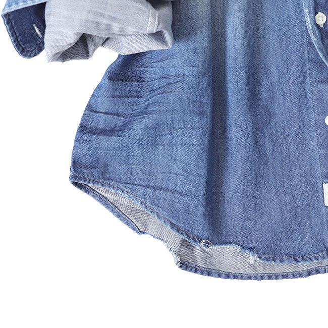 美品✽EILLEN フランク＆アイリーン デニムシャツ ストーンウォッシュ 青 Frank＆Eileen(フランク＆アイリーン)｜EILEEN ストーンウォッシュド