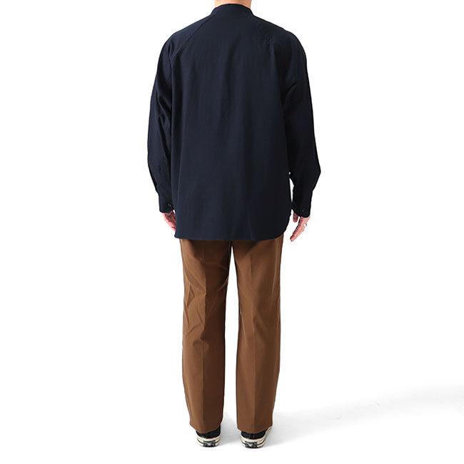 Still By Hand スティルバイハンド コットンウール バンドカラーシャツ ...