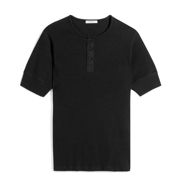 LEMAIRE ルメール コットンリネン ヘンリーネックリブTシャツ TS0007