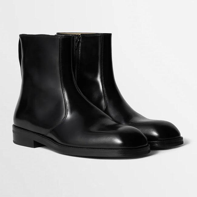 LEMAIRE ルメール カーフスキンレザー ジップブーツ FO0236 LL0157 黒 ブラック アンクルブーツ レザーシューズ メンズの画像