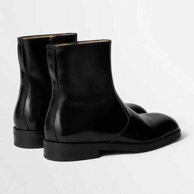 LEMAIRE ルメール カーフスキンレザー ジップブーツ FO0236 LL0157 黒 ブラック アンクルブーツ レザーシューズ メンズの画像