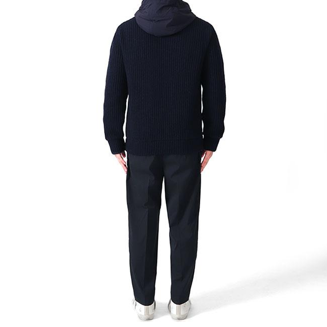 SALE] HERNO ヘルノ リゾート ナイロンコンビ フード付き ニット