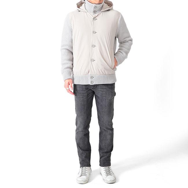 [SALE] HERNO ヘルノ リゾート ナイロンコンビ フード付き ニットジャケット MC00026UR-70146+12387S メンズの画像