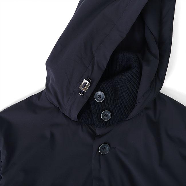 SALE] HERNO ヘルノ リゾート ナイロンコンビ フード付き ニット