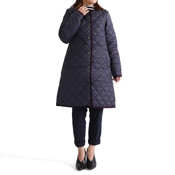 LAVENHAM（ラベンハム） キルティング ノーカラーコート ラウンド