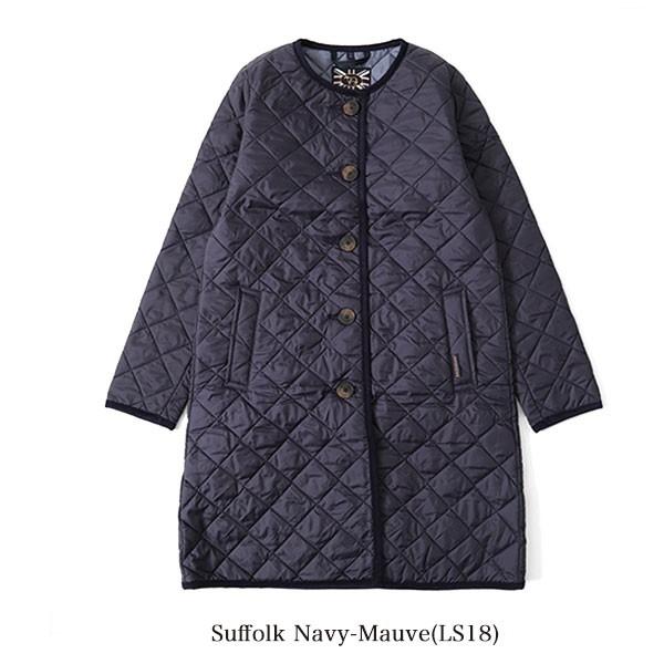 美品✨ラベンハム 切替 キルティング レオパード ノーカラーコート 36 黒 LAVENHAM ラベンハム キルティング ノーカラーコート ラウンド