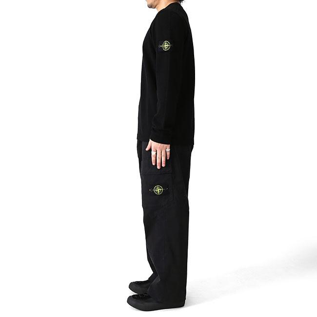 STONE ISLAND ストーンアイランド マイクロステッチ オーガニックコットンセーター 5100023 黒 ブラック メンズの画像