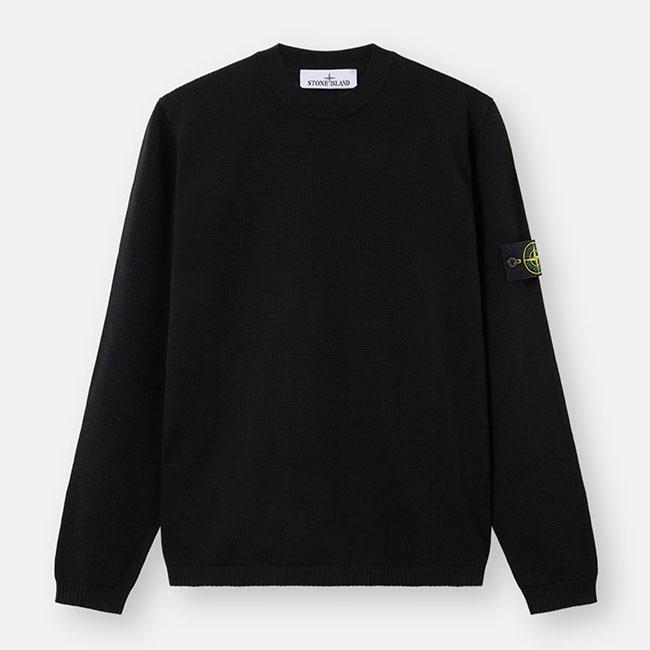 STONE ISLAND ストーンアイランド マイクロステッチ オーガニックコットンセーター 5100023 黒 ブラック メンズの画像