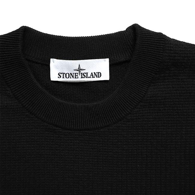 STONE ISLAND ストーンアイランド マイクロステッチ オーガニックコットンセーター 5100023 黒 ブラック メンズの画像