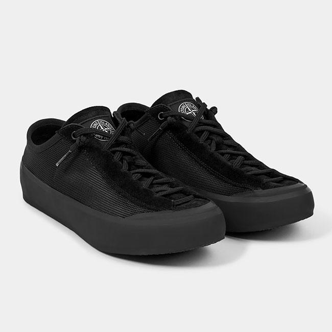 STONE ISLAND ストーンアイランド POLY MESH Compassパッチ ローカットスニーカー S100010 黒 ブラック スニーカー メンズの画像
