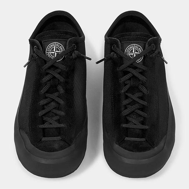 STONE ISLAND ストーンアイランド POLY MESH Compassパッチ ローカットスニーカー S100010 黒 ブラック スニーカー メンズの画像