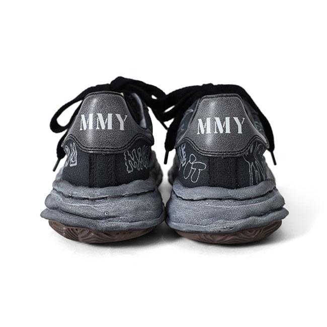 Maison MIHARA YASUHIRO メゾンミハラヤスヒロ BLAKEY ブレイキー グラフィティプリント キャンバススニーカー A16FW730 黒 シューズ メンズ レディースの画像
